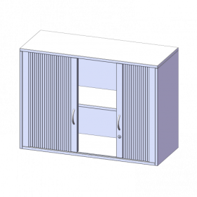Aufsatzschrank mit Rollo, 2 Ordnerhöhen - Serie evo180 B/H/T: 100x72x40 cm, Querrolladen, abschließbar-image