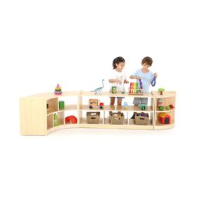 Raumteiler Eckschrank Owlaf, 1 Boden, 2 Fächer-image