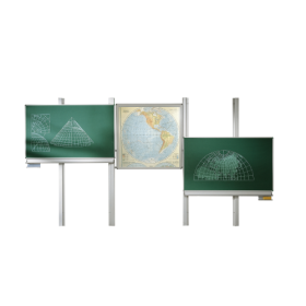 Pylonen-Doppelanlage mit Projektionsfläche, Stahlemaille: weiß Mittelfläche B/H: 200x100 cm, Projektionsfläche B/H: 150x150 cm-image
