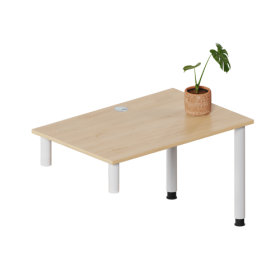 Aufsatztisch für seitliches Regal B/H/T: 120x76/56x80 cm, Tischplatte einseitig für Regal, Kabeldurchlässe, passend zu Regalen mit Kabelkanal-image