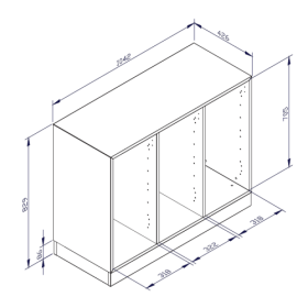 qickly® Schrank, 2 Ordnerhöhen, 2 Türen mit Schloss B/H/T: 104,2x74,3x42,6 cm-image