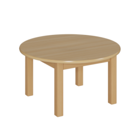 Puppentisch als Couchtisch Dm/H: 60x46 cm, Rundtisch Ø 60 cm mit Schichtstoffplatte, Holzzargengestell mit quadratischen Holz-Tischbeinen-image