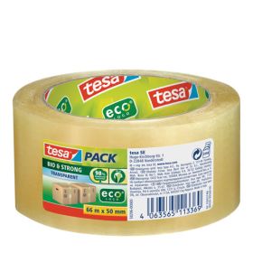 Paketband Plastik Bio transparent, tesa für Kartons bis 20kg (66mx50mm)-image