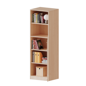 Schrank, 5 Ordnerhöhen, Tür unten (3 OH), oben 2 offene Fächer - Serie evo180 B/H/T: 60x190x40 cm, 1 Tür, abschließbar, Tür öffnet nach rechts, mit Sockel (81 mm)-image