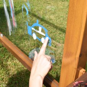 Outdoor Maltafel, transparent, inkl. 4 Standfüßen-image