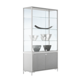 Standvitrine LINK mit 2 Glaseinlegeböden für den Innenbereich H/T: 186x40 cm, Breite wählbar-image