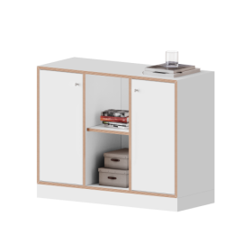 qickly® Schrank, 2 Ordnerhöhen, 2 Türen mit Schloss B/H/T: 104,2x74,3x42,6 cm-image