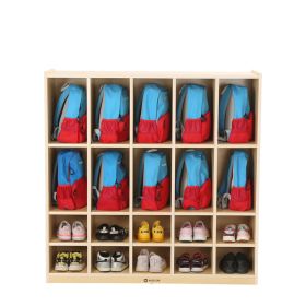 Rucksack- und Schuhregal f. 10 Kinder-image