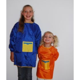 Malkittel mit Arm, blau, groß, Größe: 146-152-image