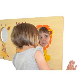 Wandelement m. Spiegel Safari Tiere-image