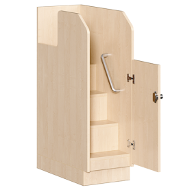 Wickelkommode, vierreihig zuzüglich Badewanne und Waschbecken B/H/T: 285x113x71,5 cm, Integrierter Aufgang links, 12 Schübe und Badewanne, Waschbecken rechts-image