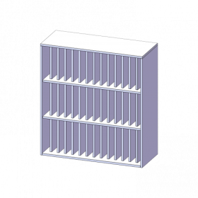 Aufsatzregal für Klassenbücher, 3 Ordnerhöhen - Serie evo180 B/H/T: 100x108x40 cm, 3 Reihen für je 14 Klassenbücher-image