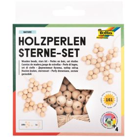 Holzperlen Sterne-Set natur, 160 Perlen-image