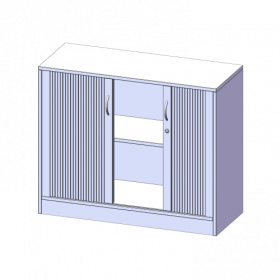Schrank mit Rollo, 2 Ordnerhöhen - Serie evo180 B/H/T: 100x82x40 cm, Querrolladen, abschließbar, mit Sockel (81 mm)-image