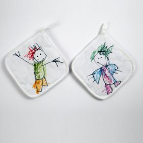 Topflappen personalisieren: Topflappen weiss zum Bemalen (4er-Set)-image