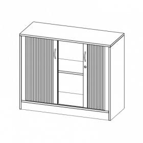 Schrank mit Rollo, 2 Ordnerhöhen - Serie evo180 B/H/T: 100x82x40 cm, Querrolladen, abschließbar, mit Sockel (81 mm)-image