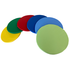 6er Set Sitzkissen, Multicolor Dm./H 35x12 cm, runde Schaumstoffkissen, Set in 4 Farben-image