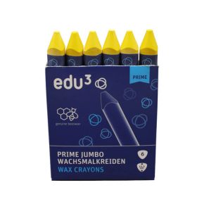 edu3 PRIME Jumbo Wachsmalkreide, 6 Stifte einer Farbe-image