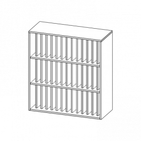Aufsatzregal für Klassenbücher, 3 Ordnerhöhen - Serie evo180 B/H/T: 100x108x40 cm, 3 Reihen für je 14 Klassenbücher-image