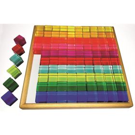 Acryl Bauwürfel 100 Stück, im Holzrahmen-image