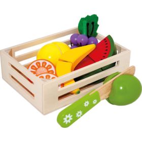 Obst zum Schneiden in Holzkiste-image