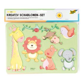 Kreativ-Schablonen-Set Zoo, 6-tlg.-image