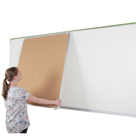 Tafel Naturkork/Korklinol für XXL Media-Rail 1 Wandtafel, doppelseitig B/H: 100x126 cm, Korklinolfarbe dunkelblau-image