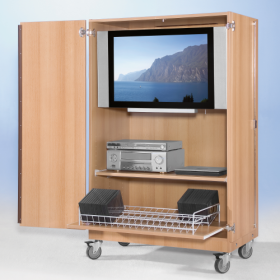 Zweitüriger TV-Wagen mit 1 Einlegeboden B/H/T: 96x147x60 cm-image
