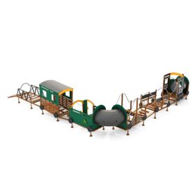 Außenspielgerät Eisenbahn, 12-teilig - mit Kriechtunnel-image