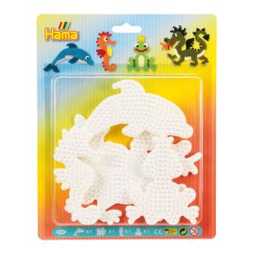 Hama Stiftplatten Delfin, Drache, Frosch, Seepferd (4er Set)-image