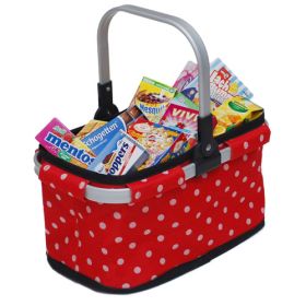 Faltbarer Tragekorb mit Punkten, gefüllt-image