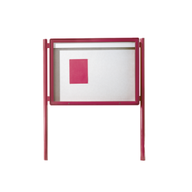 Aluvitrine Modell W9, Stahlemaille in Weiß B/H/T: 107x107x6,5 cm, Einsatzbereich Innen-image
