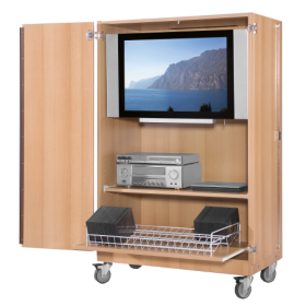 Zweitüriger TV-Wagen mit 1 Einlegeboden B/H/T: 96x147x60 cm-image