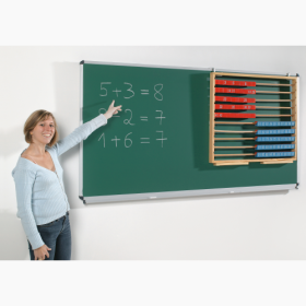 Wandtafel aus Premium Stahlemaille, Serie E Tafelfläche: B/H: 90x60 cm, mit Ablage, schwarz-image