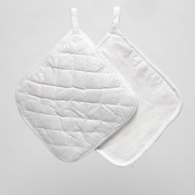 Topflappen personalisieren: Topflappen weiss zum Bemalen (4er-Set)-image